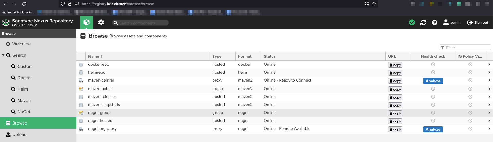 The UI of Sonatype nexus repository can be viewed as